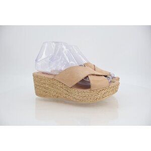 Spring Step Sandals Women's Size 37 6.5 Tan Leather Wedge Slides Comfy